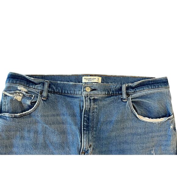 Abercrombie & Fitch 90s Relaxed Jean High Rise Cut-Off Shorts Women's Size 18R - Picture 5 of 15